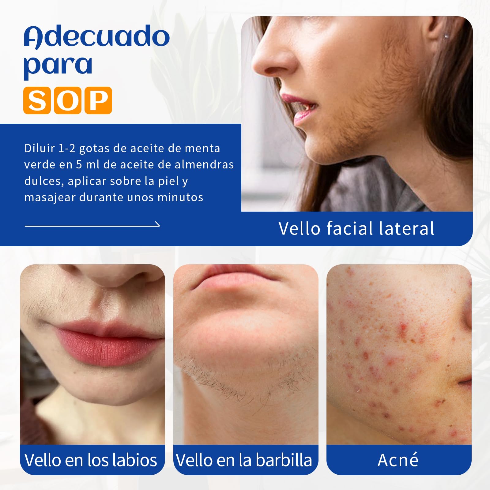 HIQILI 100ml Olio di Menta per la Cura Della Pelle, per il Viso, Può Essere Aggiunto a Lozioni, Creme -100% Puro Grado di Trattamento Naturale