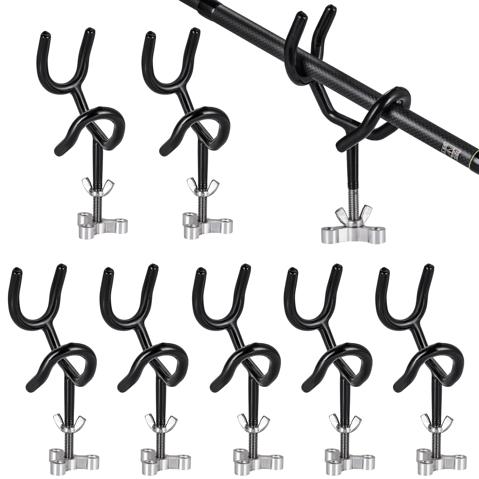 Angelrutenhalter für Boot, Sure Grip Stahl 20 Grad Winkel Rutenhalter mit Montagebasis, Angelrutenhalter für Boot, Schiff, Yacht und mehr für Angelliebhaber, Bootsrutenhalter, 4 Stück