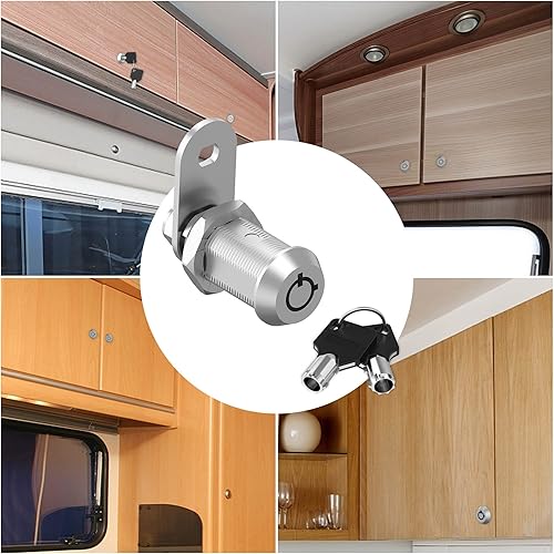 Miniatura 9 de Paquete de 2 cerraduras negras de 58 pulgadas para gabinete, cerradura de almacenamiento para buzón de correo y llave similar, cerraduras para