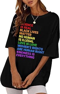 LGBT Awareness T Shirt Rainbow Flag Human Rights Womens Shirts Pride Shirt LGBTQ Equality Rights Tee Tops