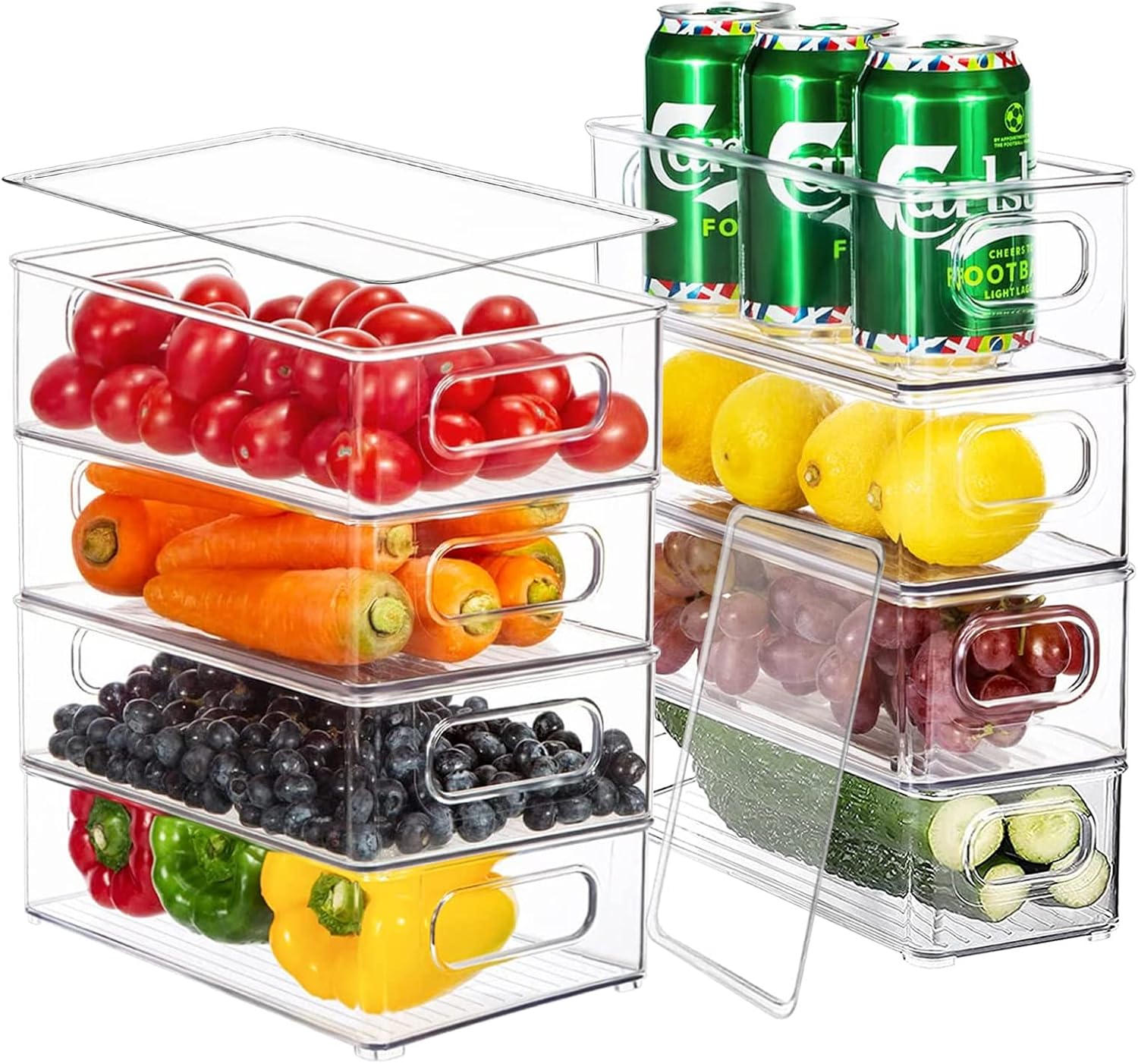 winbest Organizador Nevera,8 piezas Almacenaje Cocina Armarios Cajas