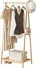 WOLTU Bamboo Coat Stand, Donkey Coat Rack with Bottom Shelf, Clothes Rack with Hanging Bar, Hallway Furniture for Entrance, Bedroom and Hallway, 82 x 42 x 155 cm