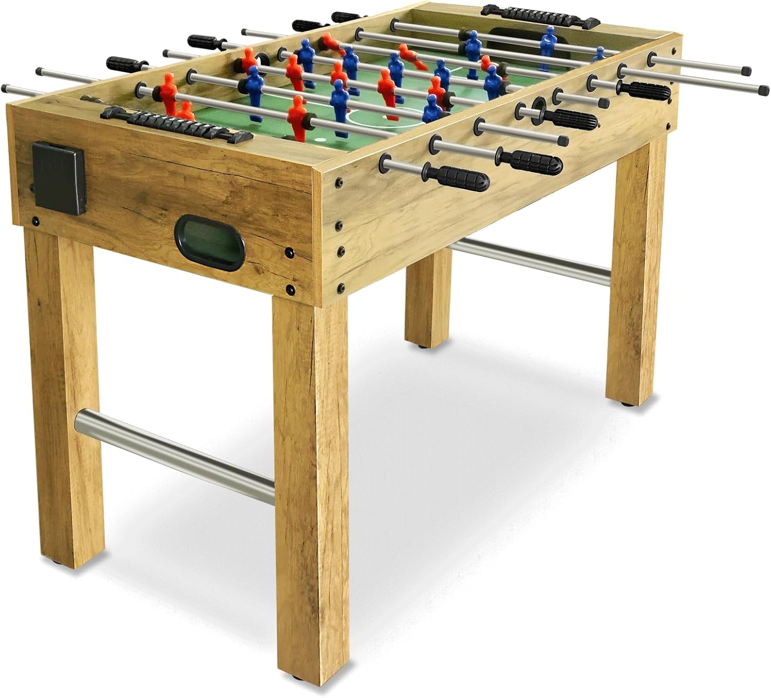 Hyner 48 Inch Football Table, Freestanding Wooden Foosball Table for Home Game Room, Indoor Family Entertainment Center for Kids and Adults
