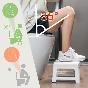 Toilet Stool, 6.7 in Poop Stool, Bathroom Stool, Foldable, Easy to Place