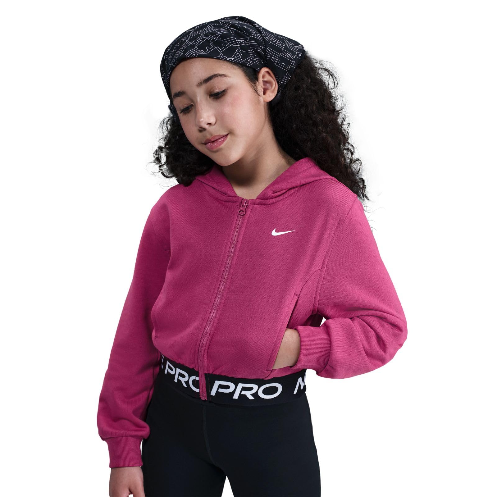 Nike Nike PRO Fleece Dri-Fit-Kapuzenjacke für Ältere Kinder (Mädchen) Giacca con Cappuccio Unisex - Bambini e Ragazzi (Pacco da 1)