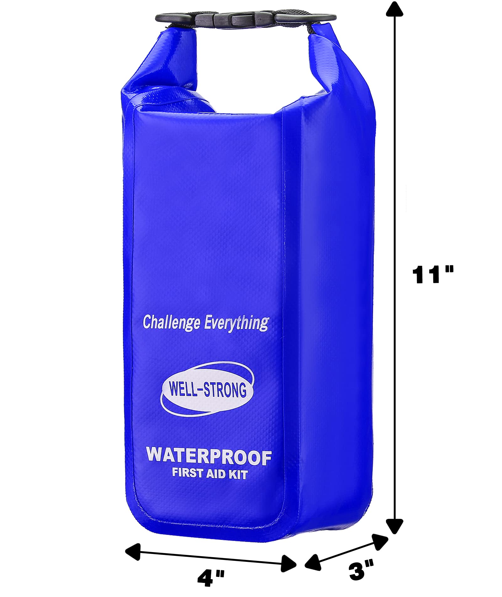 Kit de primeros auxilios impermeable, kit de emergencia para lancha enrollable con contenido impermeable para pesca, kayak, barco, natación, camping, rafting, playa, azul
