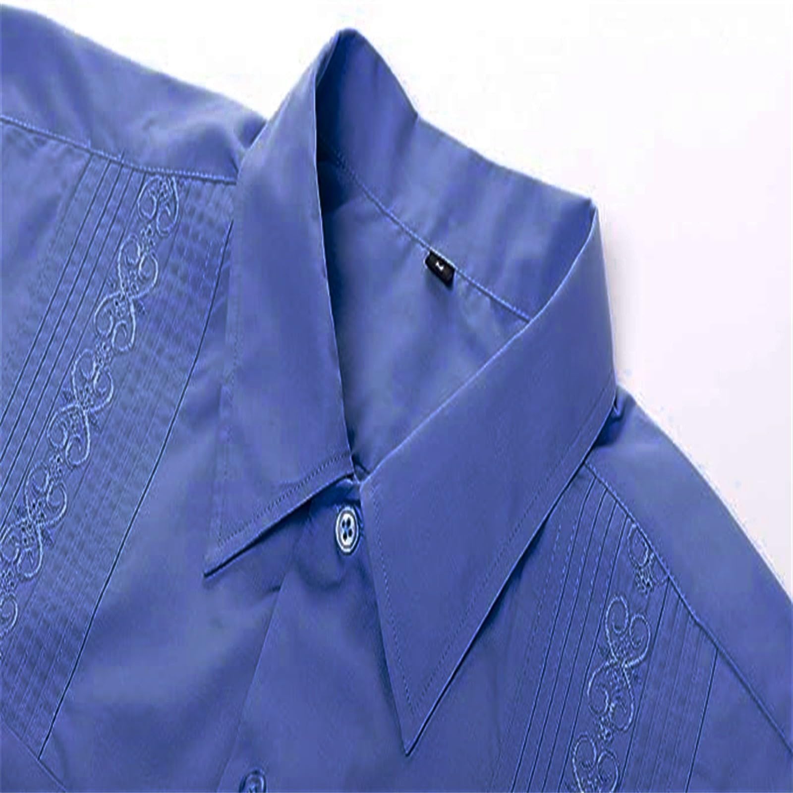 Camicia da uomo a maniche lunghe, a maniche lunghe, con 4 tasche, tinta unita, casual e confortevole