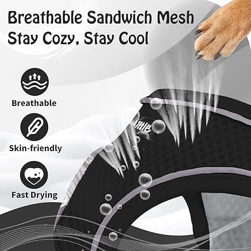 Miniatura 133 de AIITLE Arnés Escalonado para Perro y Juego de Correa - Chaleco Arnés a Prueba de Escape Sin Tirones con Malla Suave y Bandas Reflectantes, Arneses