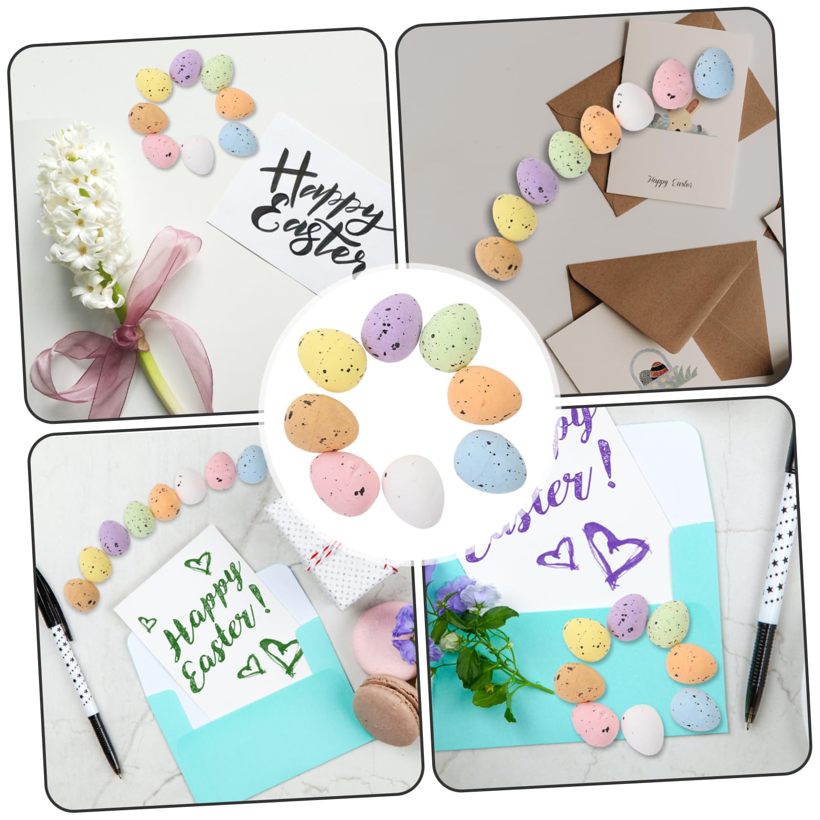 TOYANDONA 100pezzi Uova di Pasqua in Schiuma di Simulazione Decorazioni Fai da Te per Feste di Piccole Uova Colorate per Riempimento di Bomboniere