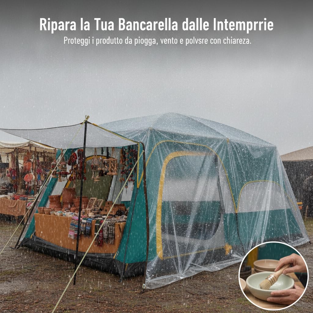 Bâche Transparente Extérieur Imperméable en PVC pour Jardin et Protection Toutes Saisons, pour Protection - pour mobilier, 6 * 8m