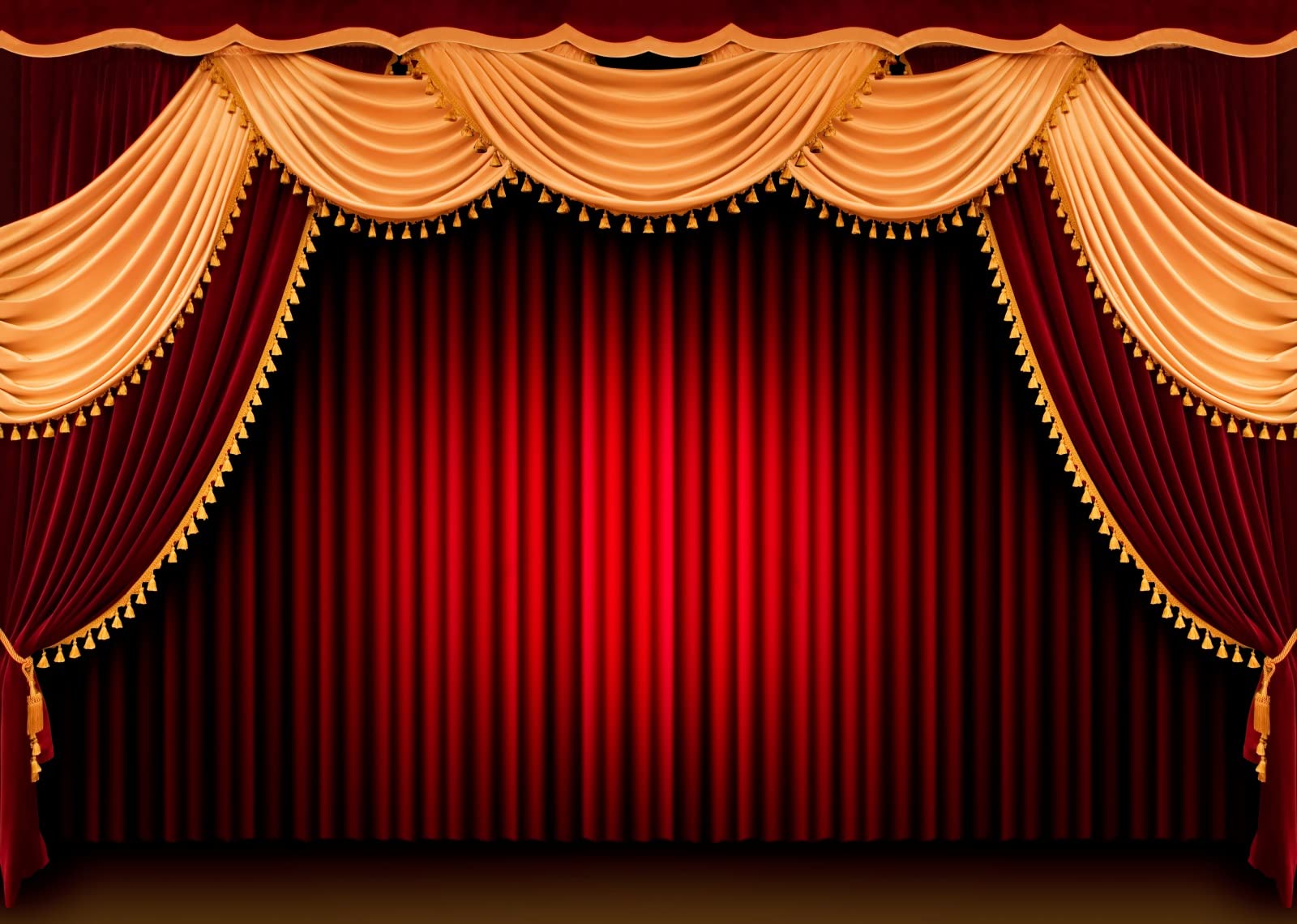 Loccor 8x6ft Fabric Huge Swanky Red Curtain Stage Backdrop Red Velvet Curtain Valance Interior Theater Stage Photography Background Evening Carnival