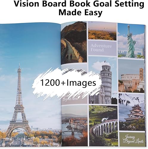 Miniatura 8 de FOUNCY Vision Board Book - Más de 1200 imágenes inspiradoras y citas suministros de tablero de visión para visualizar, manifestar tus sueños y