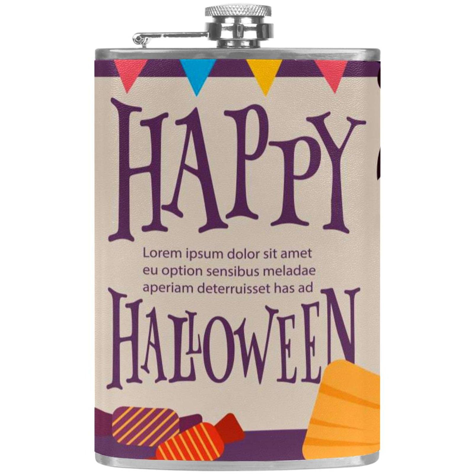 Bouteille de vin et flasque pour liqueur avec entonnoir colorée Halloween pour bar