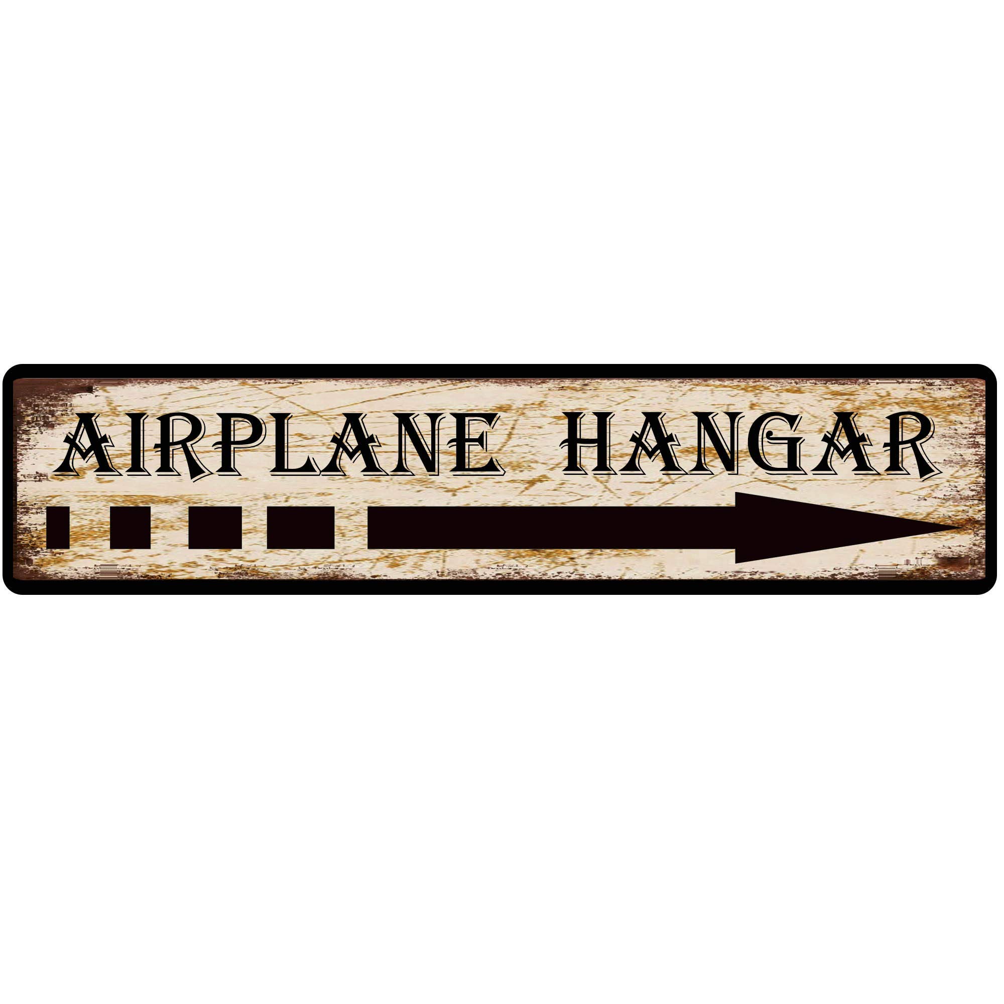 Vintage Metal Sign - Airplane Hangar Art Plaque,Aluminum,4x16 Inch - Bedroom,Kitchen,Garden,Wall,Pub,Club,Coffee Hanging Decor