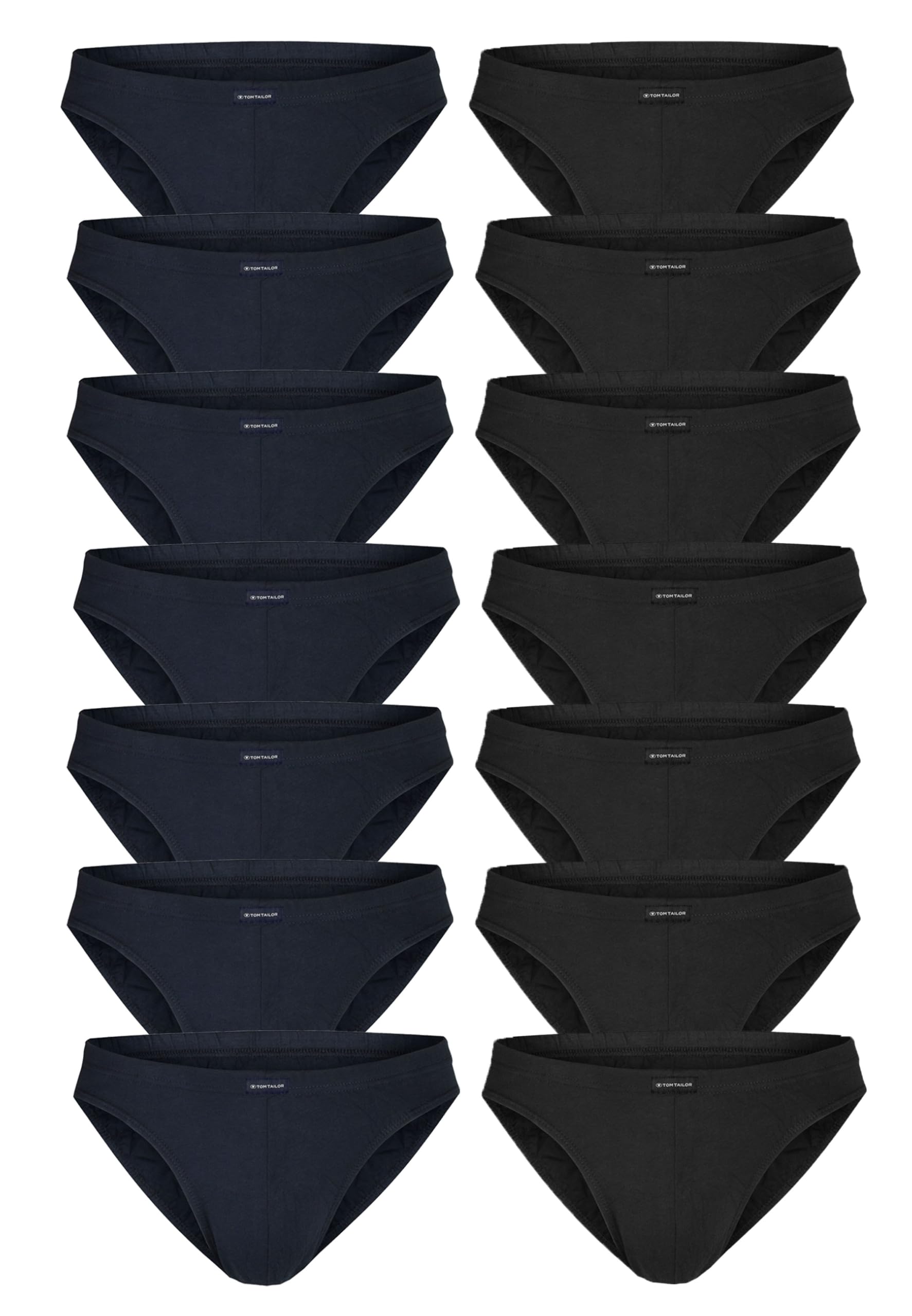 TOM TAILOR Herren Slips | 7 Stück in Dose | Baumwolle Change Daily (DE/NL/SE/PL, Alphanumerisch, XXL, Regular, Regular, 7 x schwarz + 7 x Navy)