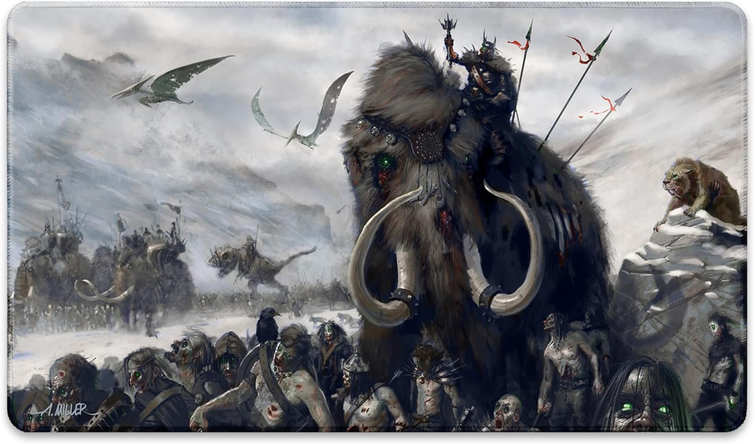 March of The Zombie King (Stitched) - MTG Playmat by Aaron Miller - Compatible with Magic The Gathering Playmat - Play MTG, YuGiOh, TCG - Original Play Mat Art Designs & Accessories