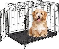 Vista 21 de Jaula para perros de 48 pulgadas, jaulas plegables de alambre mental, jaulas para perros grandes, para exteriores, interiores, mascotas, XL, con Rosa