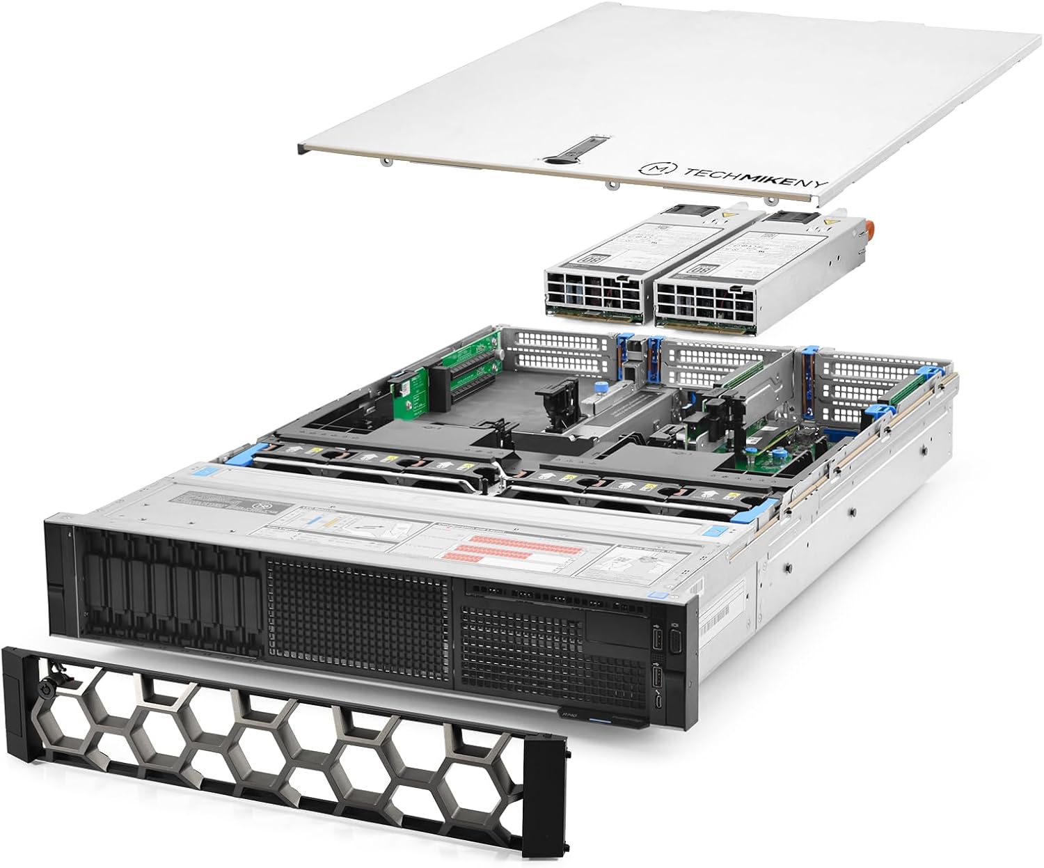 TechMikeNY Server 2X Gold 6130 2.10Ghz 32-Core 64GB RAM + 8X Caddies PowerEdge R740 (Renewed)