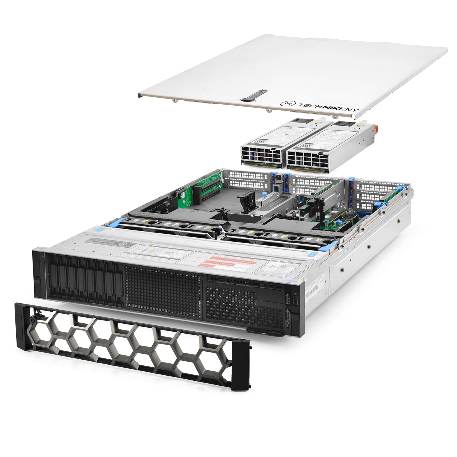 TechMikeNY Server 2.10Ghz 48-Core 256GB RAM 3X 480GB SSD 5X 2TB Bezel PowerEdge R740 (Renewed)