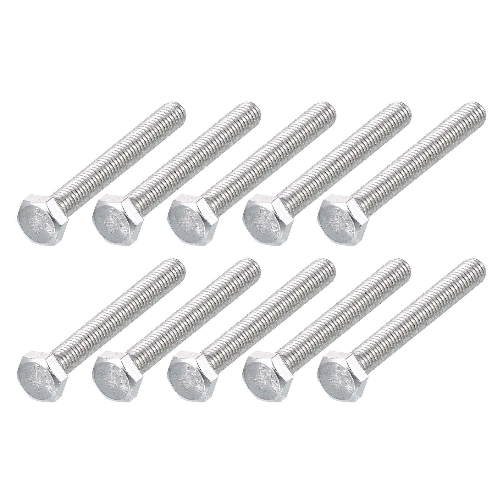 METALLIXITY Hex Bolts (M6-1x50mm) 20Pcs, 304 Stainless Steel Coarse Fully Threaded Hex Head Screw Bolt Machine Screws