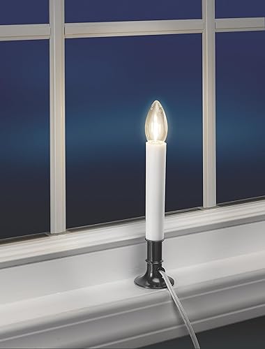 Miniatura 4 de AC1120A-8 - Vela eléctrica sin llama de 8.25 pulgadas con sensor de luz del atardecer al amanecer, vela blanca con base negra, paquete de 8