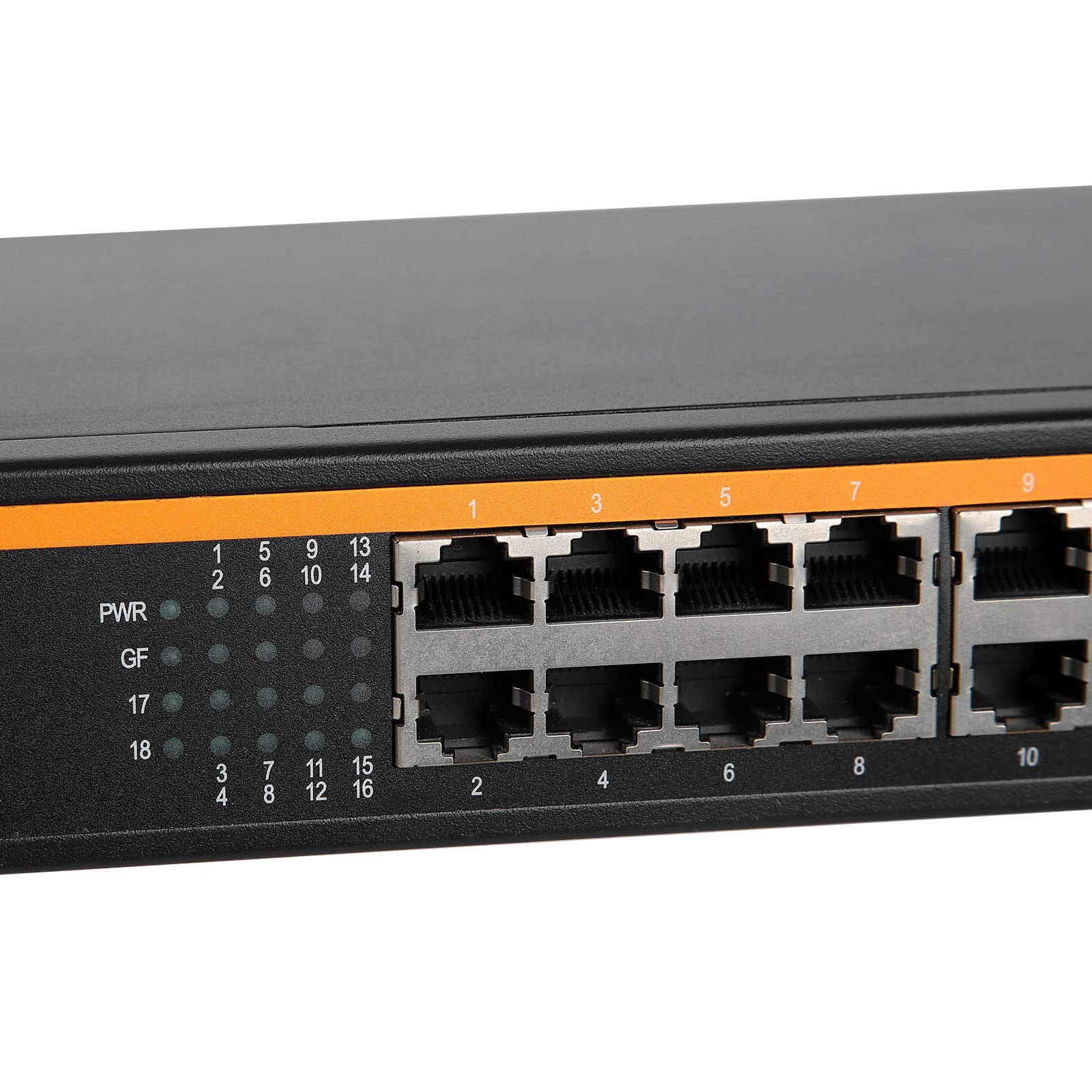 Zunate Switch Ethernet, 16 Porte 10/100M RJ45 2 Uplink Gigabit (Unione