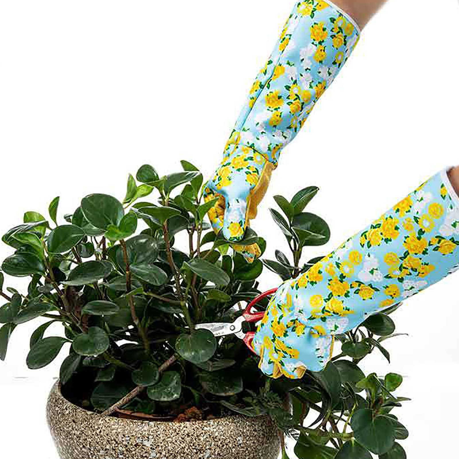 1 Paare Gartenarbeitshandschuhe Damen Lange Ärmel Stulpe Arbeitshandschuhe Multicoloured Drucken Gartenhandschuhe Rose Pruning Dornenfeste Stichfeste