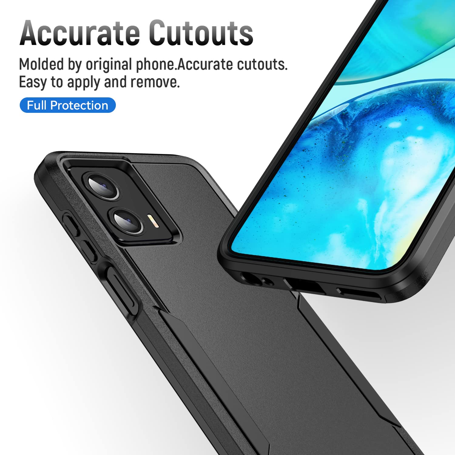 For Motorola Moto G 5G 2023 Heavy Duty Shockproof Dual Layer Drop Protection Tough Hybrid Rugged Rubber Defend Cover Xpm Phone Case Blue
