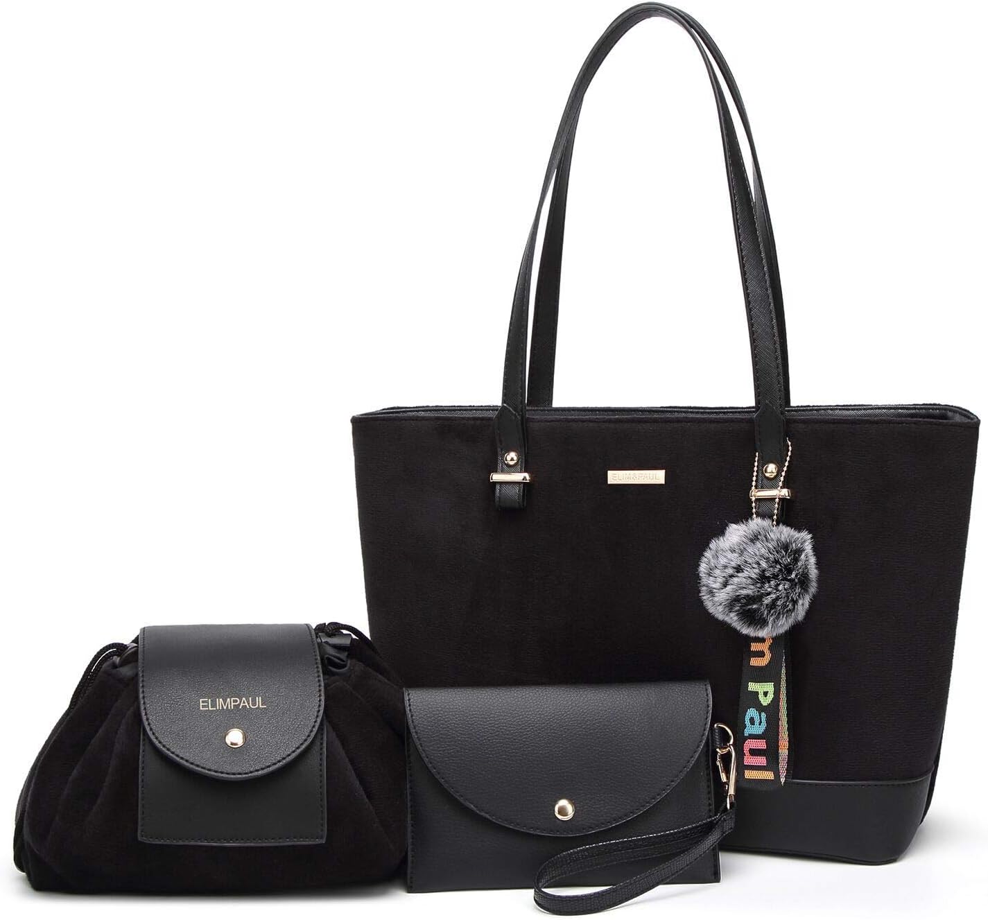 ELIMPAUL Women Fashion Handbags Tote Bag Shoulder Bag Top Handle Satchel Purse Set 4pcs