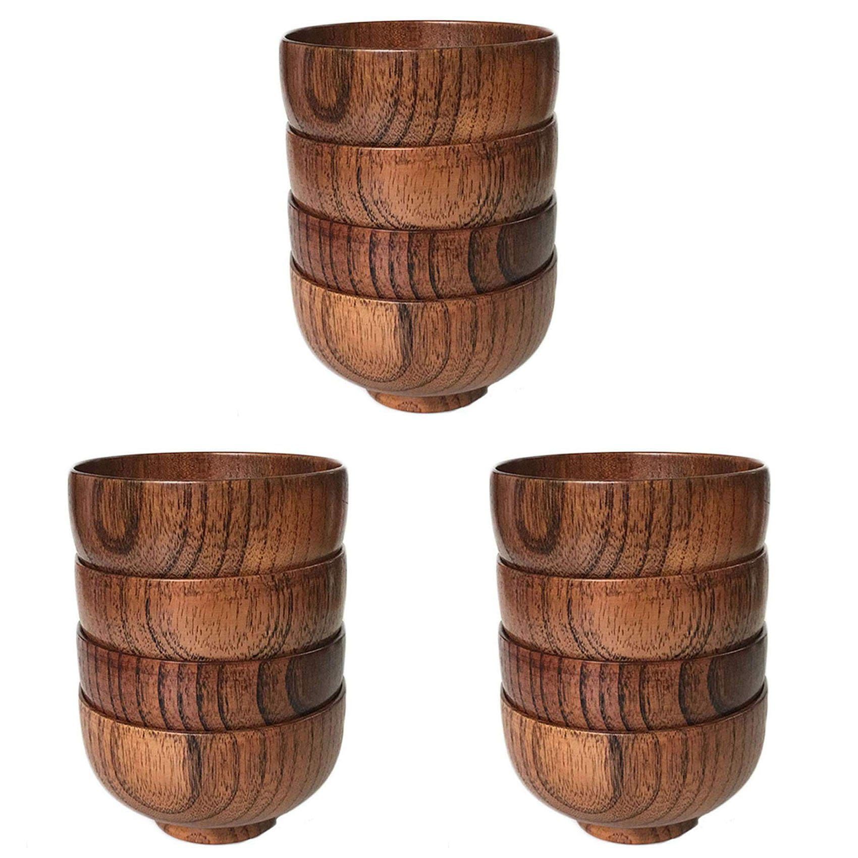 Bol en bois de jujubier durable et vaisselle artisanale saine