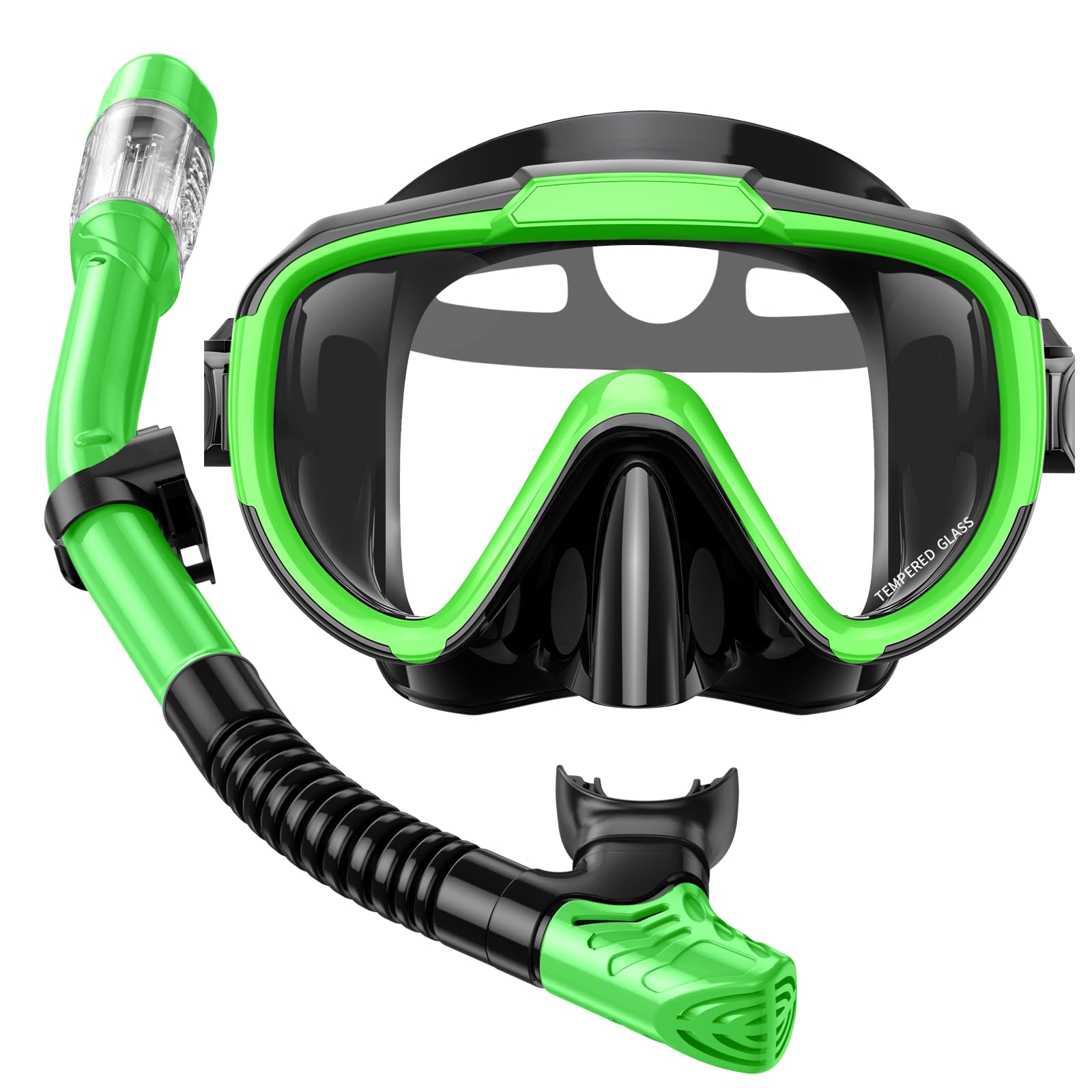 Lealinga Snorkel Set, Panoramic View Snorkel Mask, Anti-Fog Dry Top Snorkel Kit with Travel Bag, Diving Set for Snorkeling Scuba Diving Swimming Travel for Adults Kids Large โ image 1