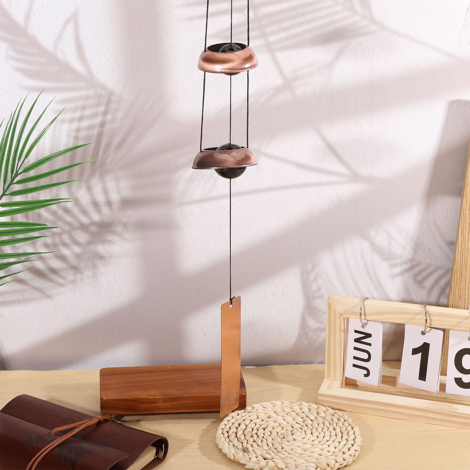 CHGCRAFT Tempio campane a vento per l'esterno Rame rosso 26,8 pollici Windchime Feng Shui vento campane per decorazioni da giardino all'aperto Memorial Wind Chime
