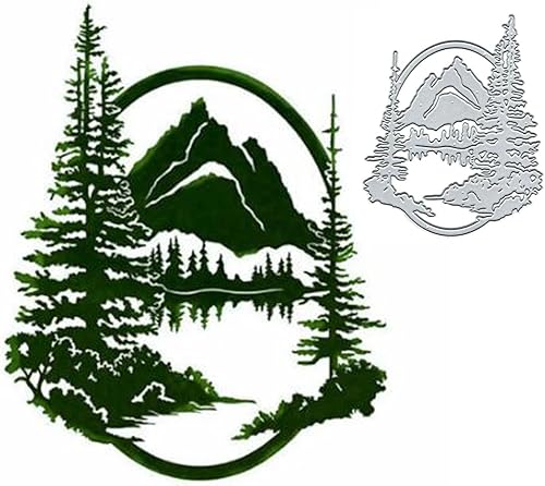 Miniatura 1 de Plantillas troqueladas de metal para árbol de Navidad, diseño de árbol de Navidad, troqueles de corte de montaña, plantillas de bricolaje para