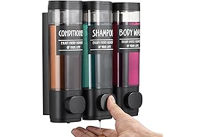 GlintGath Shower Dispenser - Convenient 3-Chamber Solution for Organized Bathing