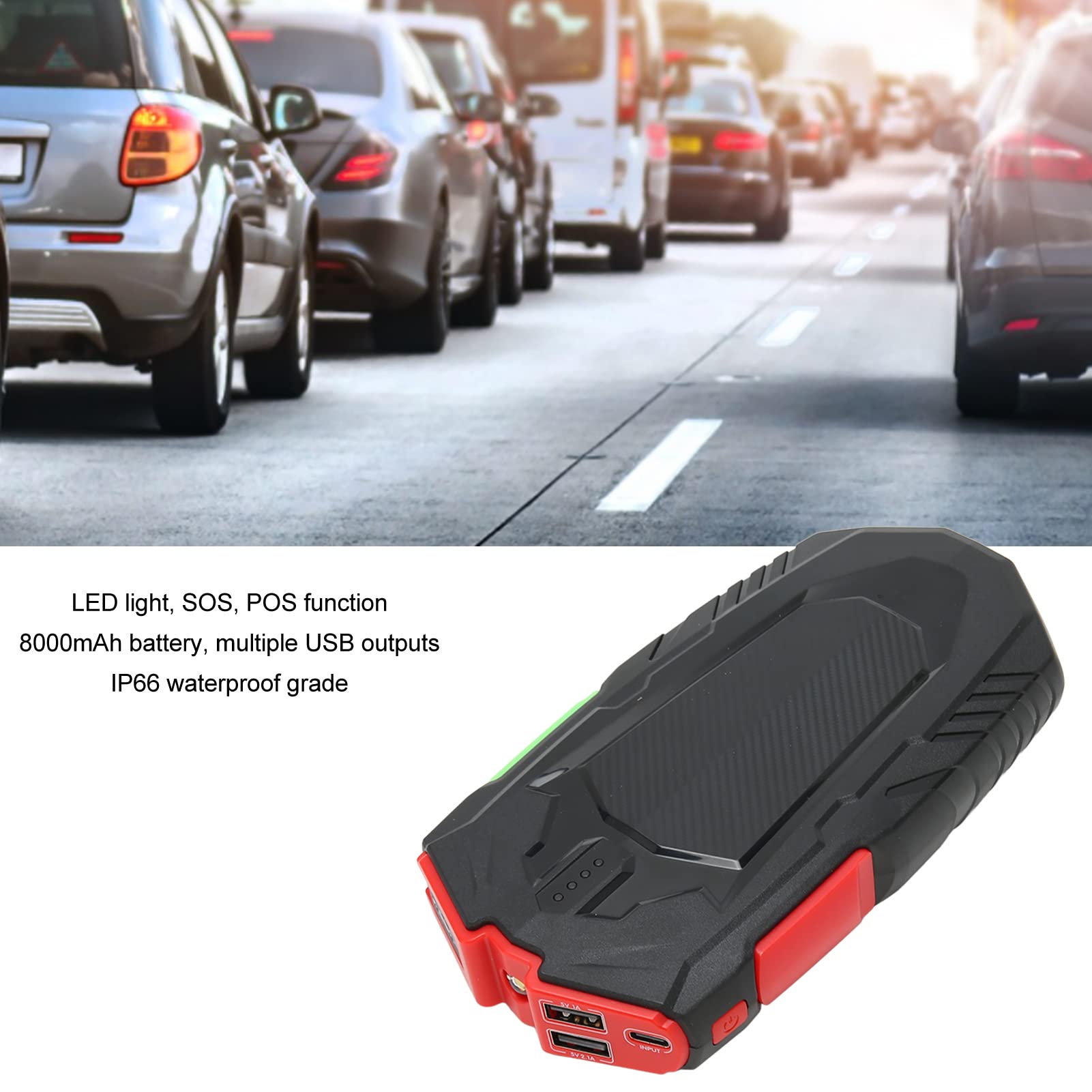 Cuifati Arrancador de Coches Portátil, 8000mAh 600A Pico para Motores de
