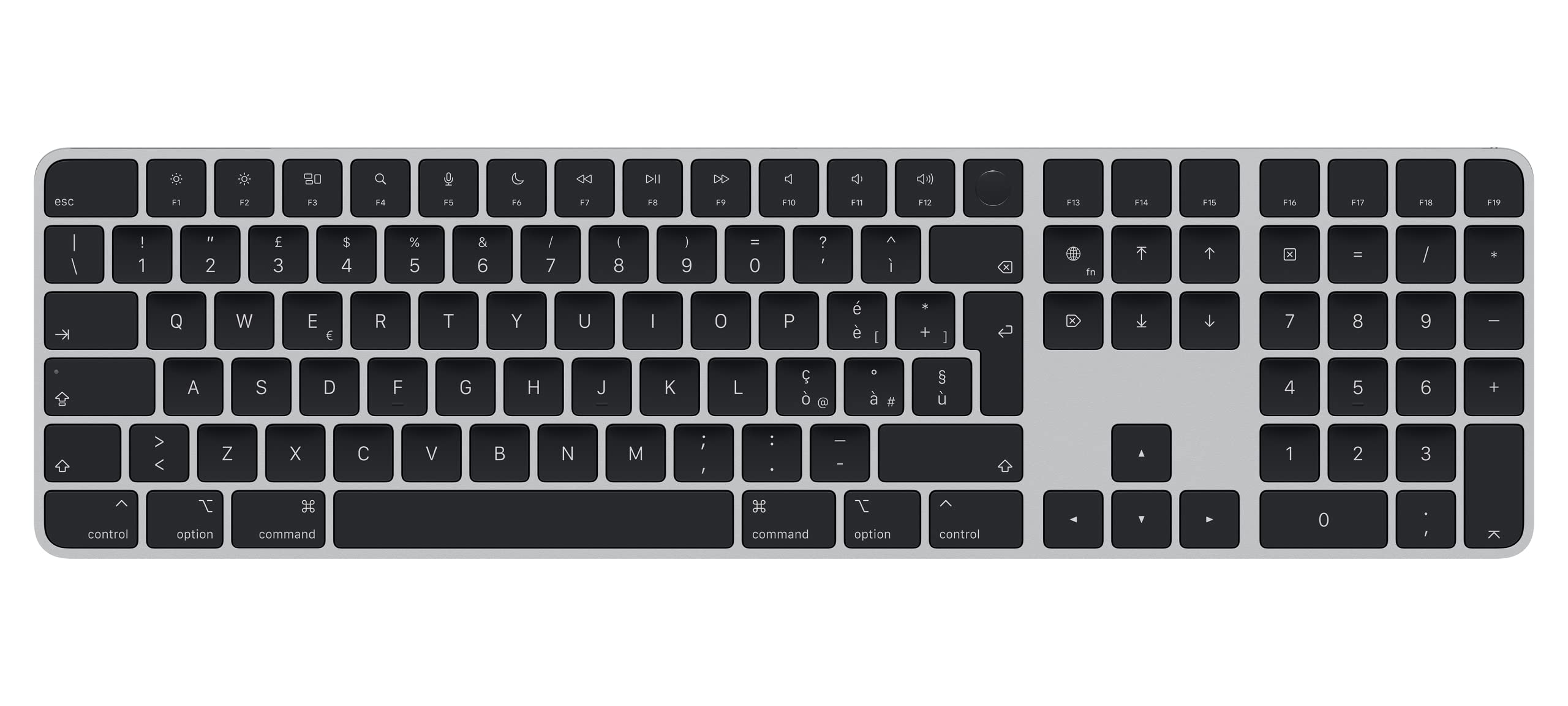 Apple Magic Keyboard with Touch ID and Numeric Keypad: Wireless, Bluetooth, Rechargeable. Works with Mac Computers with Apple Silicon; Italian - Black Keys
