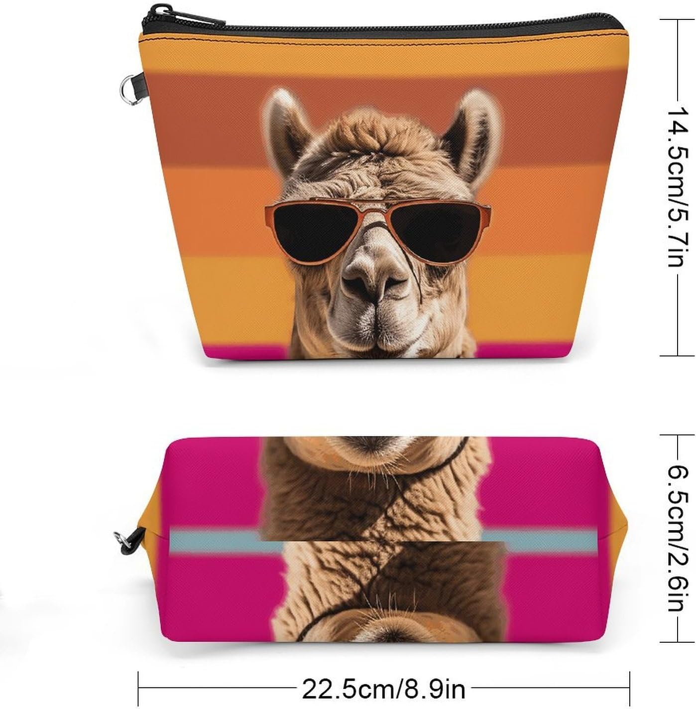 Camel Wearing Sunglasses Travel Makeup Bag Large Capacity Toiletry Bag image 2