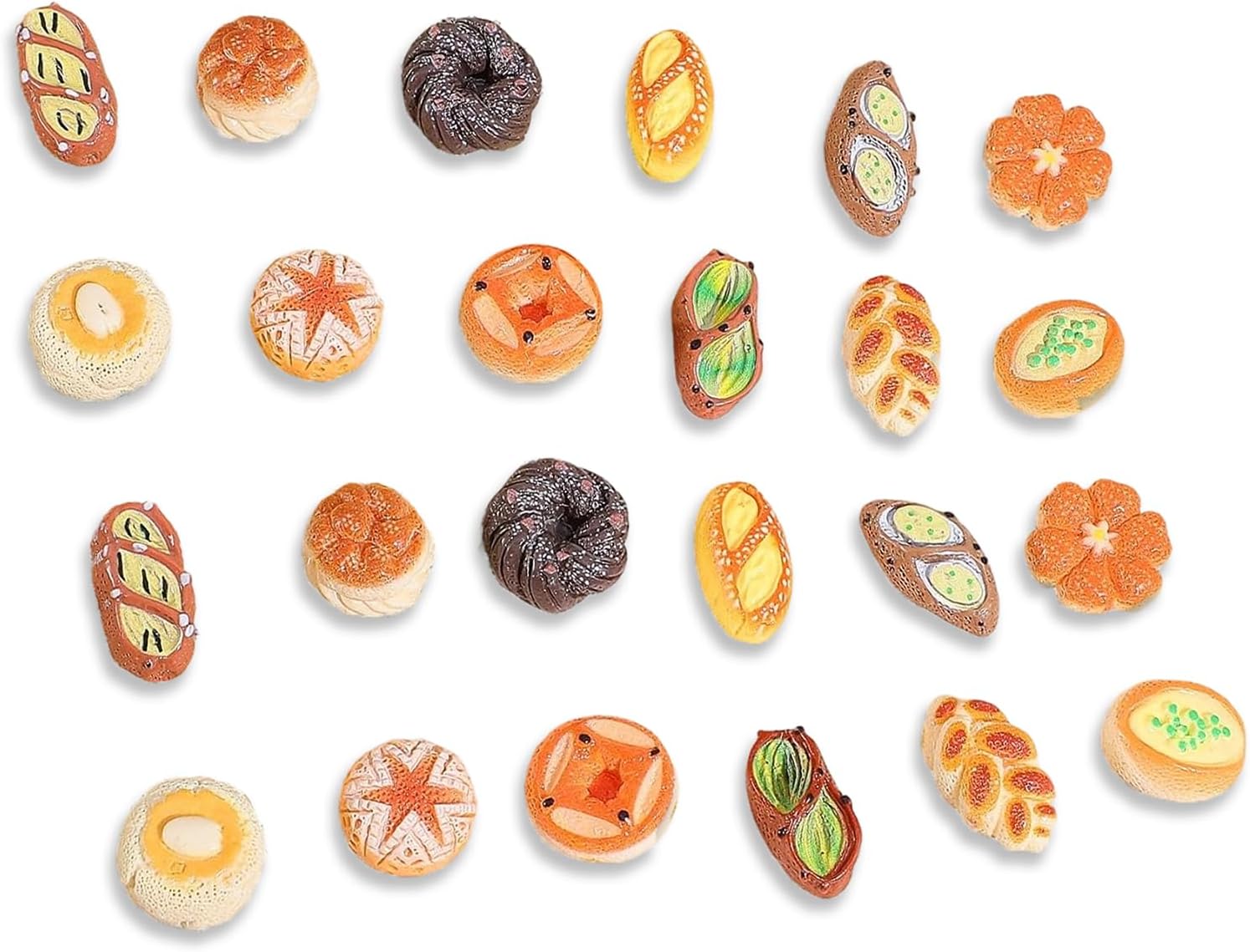 24 Pcs Miniature Accessories, Decorative Mini Bakery Accessories for Refrigerator Organization, Miniature Food Items for Dollhouse Decor,Furniture Additions