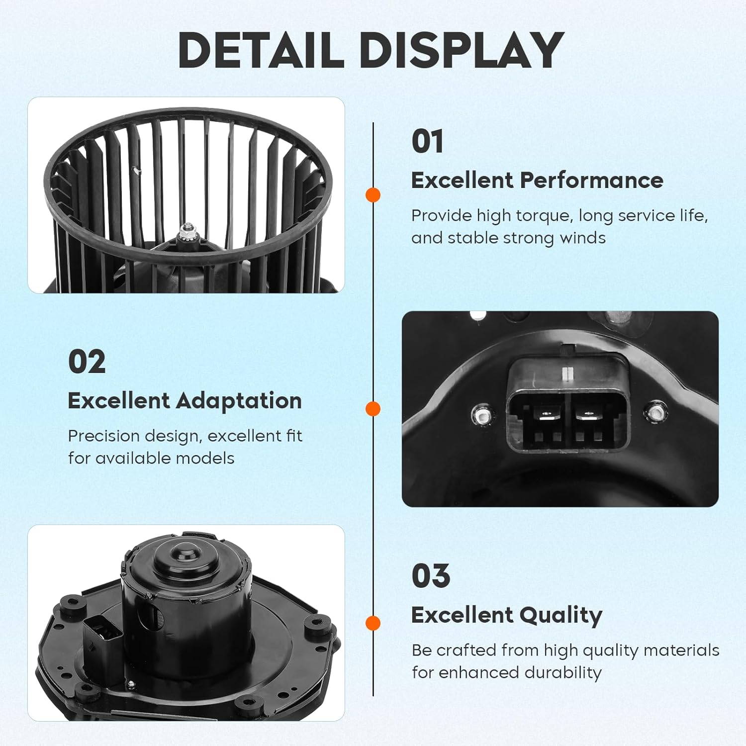 Front HVAC Blower Motor Fit for Buick for Lesabre 92-99/Park Avenue 91-96/Riviera 91-93/Reatta 1991, Pontiac Bonneville 91-99, Oldsmobile for Delta 88 86-91/88 92-99/98 91-96/LSS 96-99/Toronado