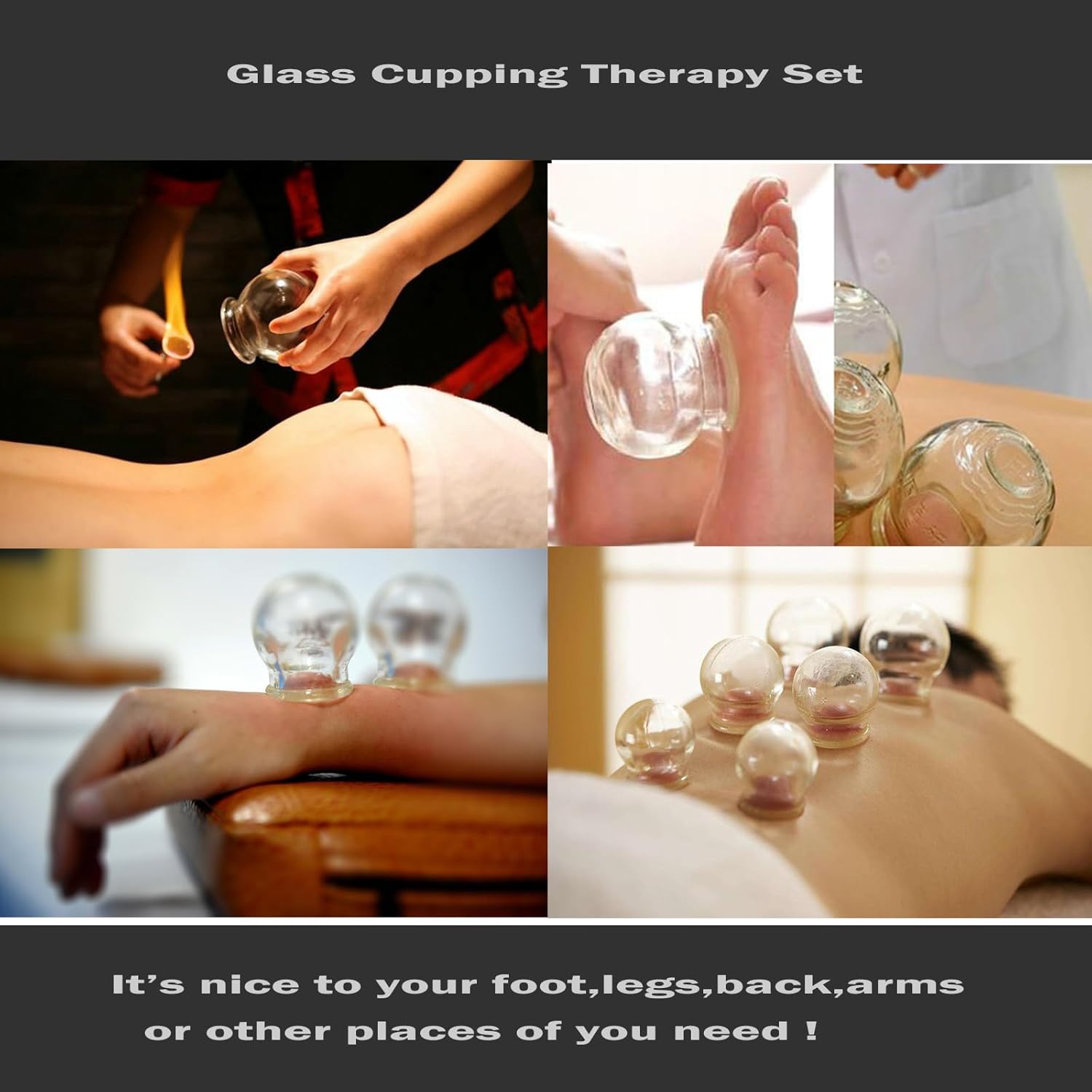 16PCS Glass Cupping Therapy Set Professional Chinese Traditional Acupoint Massage Cups for Cupping Therapy Treatment Thick Glass Cupping Set for Body