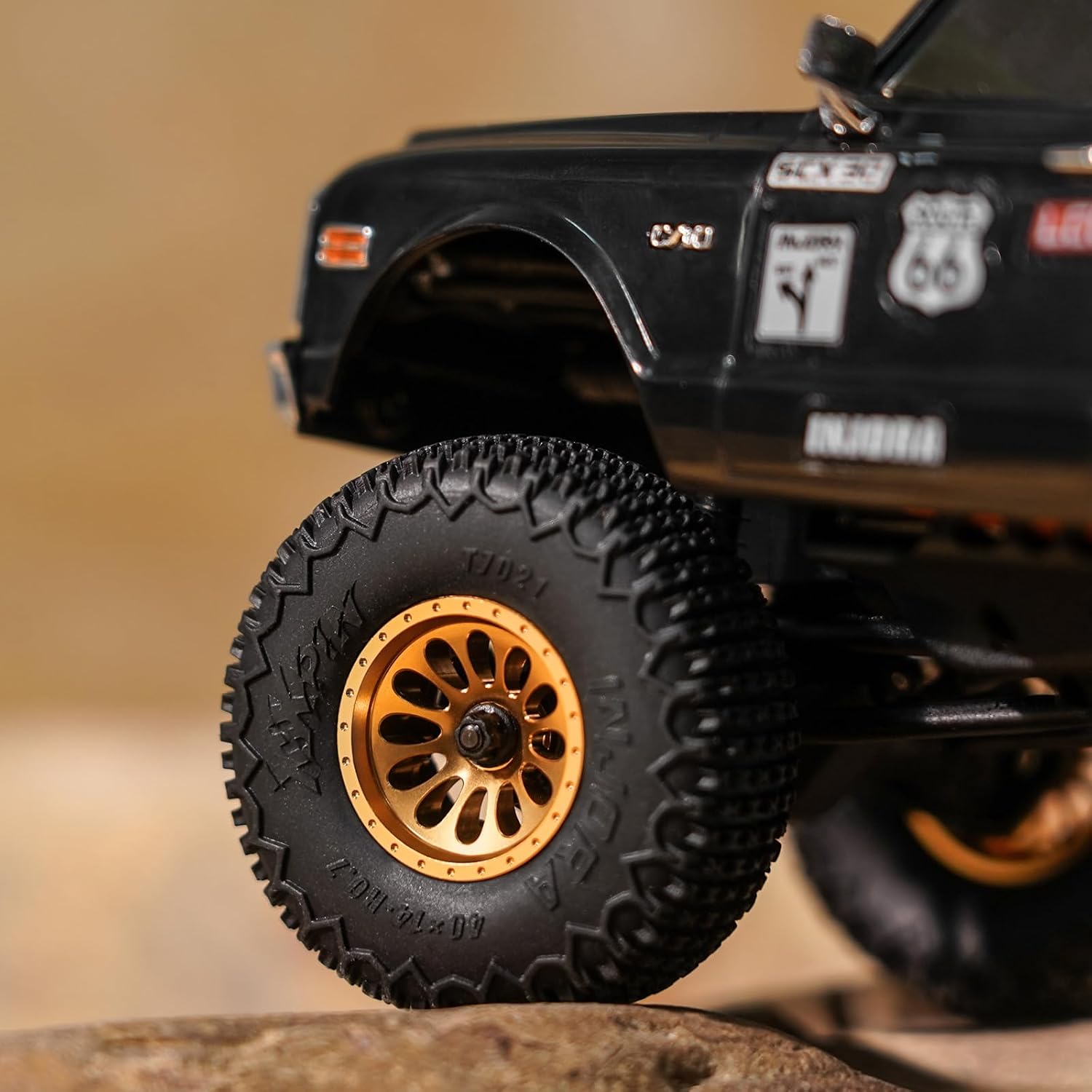 INJORA D19 Ripple 0.7" Aluminum Beadlock Wheel for 1/30 Axial SCX30, Gold(W7005)