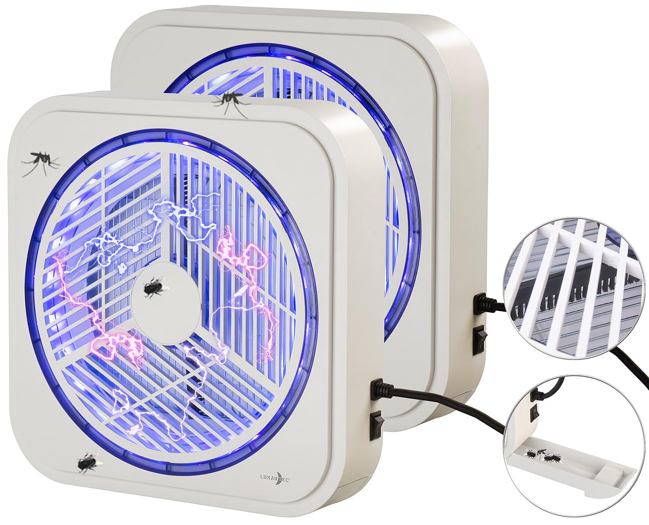 Lunartec UV-Mückenlampe: 2er Set UV-Insektenvernichter zur Wandmontage, mit Selbstreinigung (LED-Insektenvernichter, Fliegenfalle)