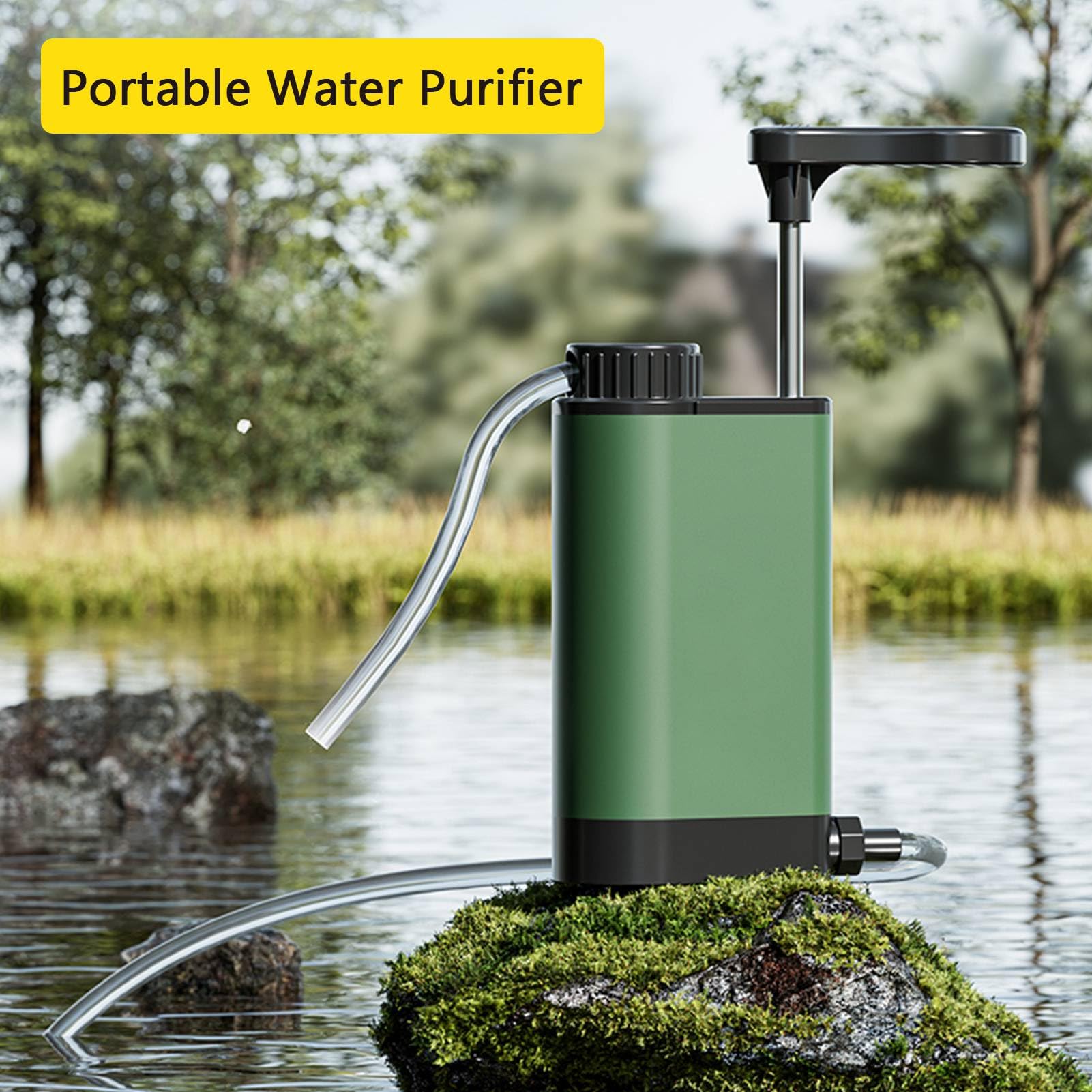 Filtro dell'Acqua Portatile, di Filtrazione a 3 Stadi di Depurazione d'Acqua con Precisione 0,01 μm di Precisione 1200 Ml/min con per Tubi per Escursioni in Campeggio