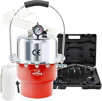 JoyFans Brake Bleeder Kit, Portable Air Pressure Pneumatic Brake Bleed System, Master Cylinder Brake & Clutch Fluid Bleeding Tool Set with Bleeder Machine, Collection Bottle and Adapters