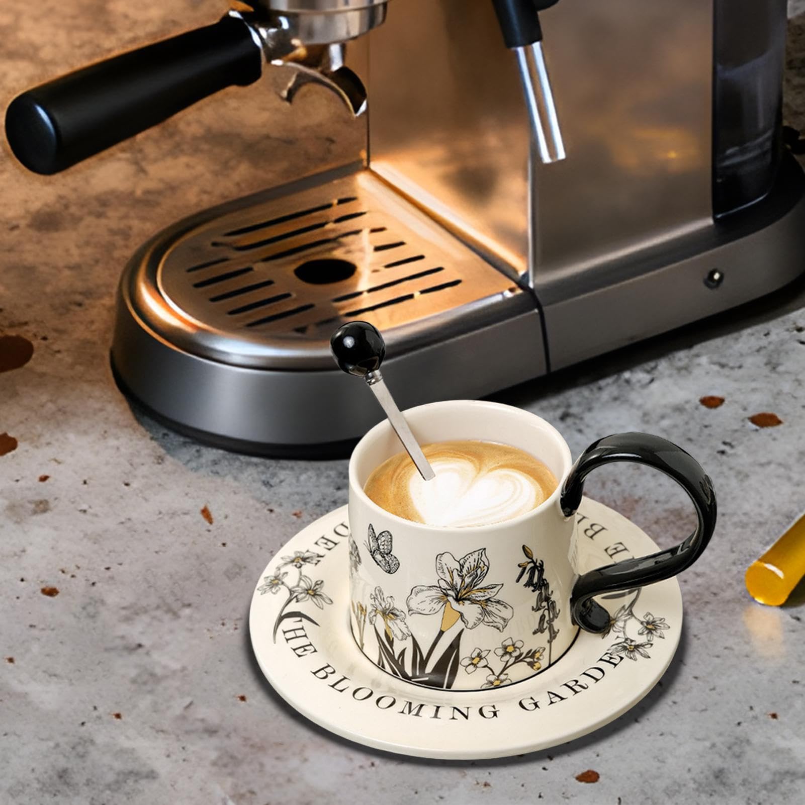 Generico Ceramiczny pojemnik na napoje 260 mililitrów, zestaw filiżanek do kawy | do mleka cappuccino sok restauracja kuchnia urodziny