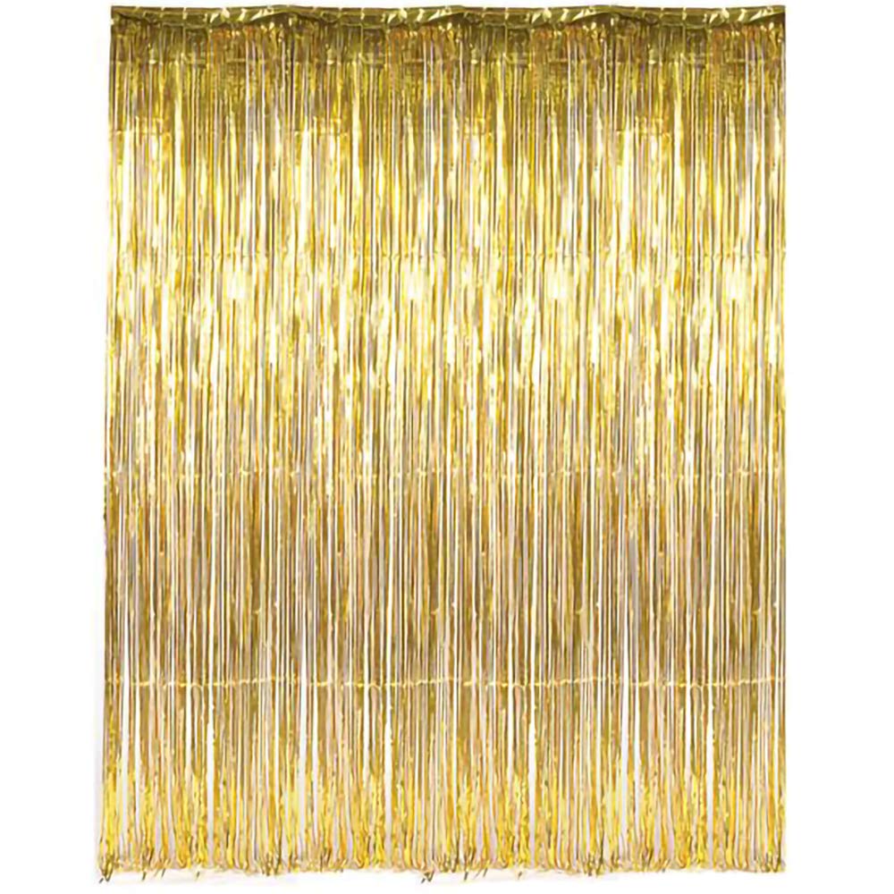 The Dreidel Company Tall Foil Fringe Curtains Glossy Metallic Tinsel for Party Photo Backdrop Birthday, Gatherings, Holiday, Wedding Decorations, 36