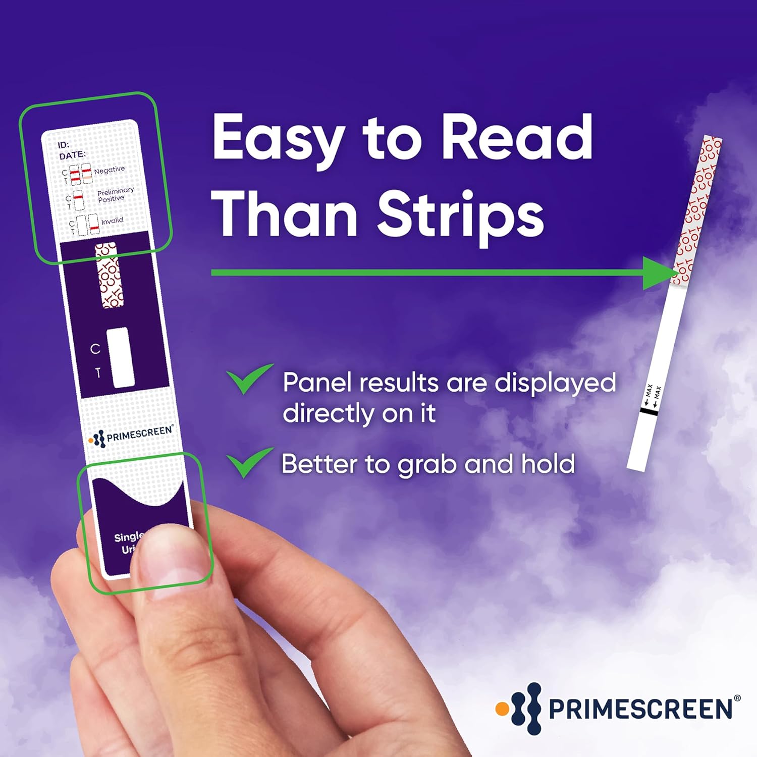 Prime Screen [100 Pack] Nicotine Tobacco Cotinine Urine Test Kit - Urine Dip Card Testing Cotinine from Smoking - WCOT-114