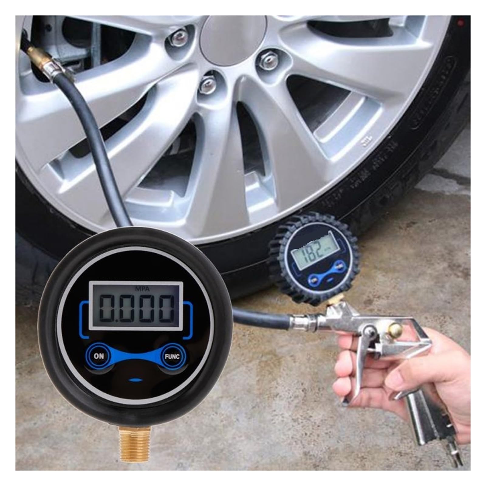 Ciśnieniomierz, Cyfrowy Miernik Ciśnienia W Oponach 0-200PSI Samochód Auto Motocykl Miernik Powietrza W Oponach PSI 1/8 "NPT