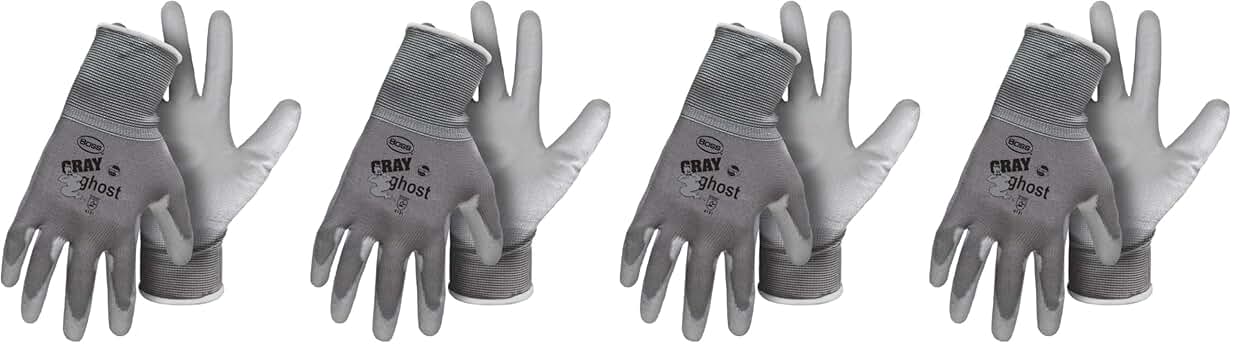 Boss Men's Gray Ghost Nylon PU Coated Palm Work Glove, High