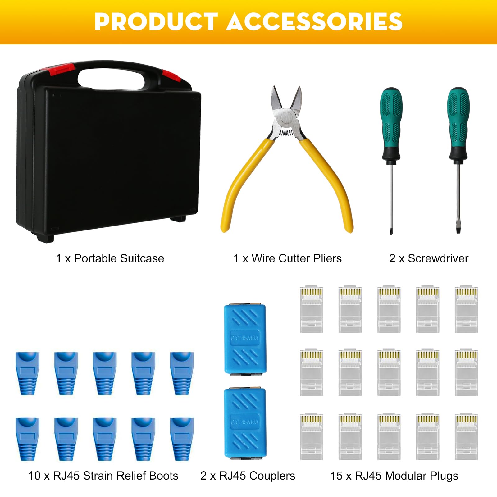 trophable Netzwerk-Werkzeug-Set, 12-in-1, professionelles RJ45-Crimpwerkzeug-Set